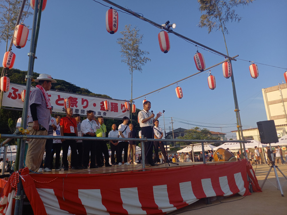 須磨区内の夏祭りでご挨拶いたしました。