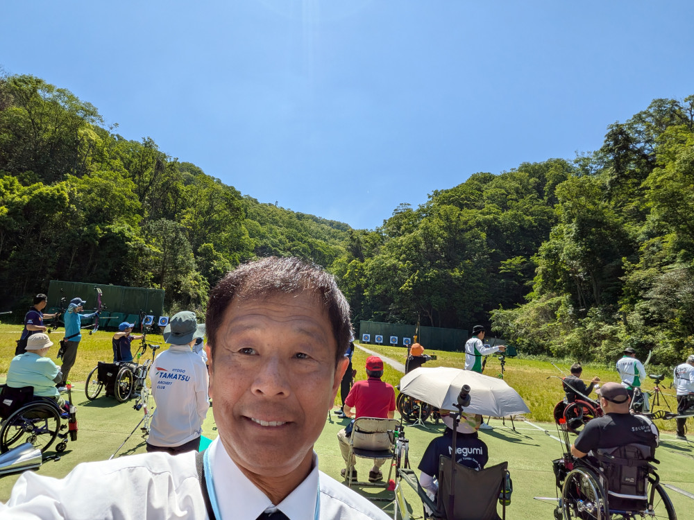 障碍者アーチェリー大会開会式に来賓出席